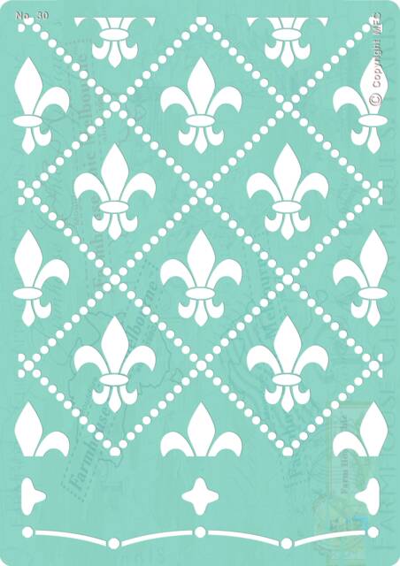 Fleur-De-Lis Stencil Seamless French Vintage Stencil, Reuseable Pochoirs De Meubles, Cushion No 30 - image 1