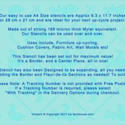 Fleur-De-Lis Stencil Seamless French Vintage Stencil, Reuseable Pochoirs De Meubles, Cushion No 30 - thumbnail 2