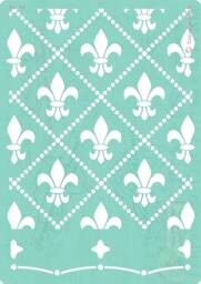 Fleur-De-Lis Stencil Seamless French Vintage Stencil, Reuseable Pochoirs De Meubles, Cushion No 30 - thumbnail 1