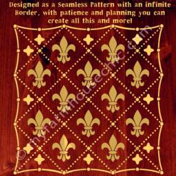 Fleur-De-Lis Stencil Seamless French Vintage Stencil, Reuseable Pochoirs De Meubles, Cushion No 30 - thumbnail 3
