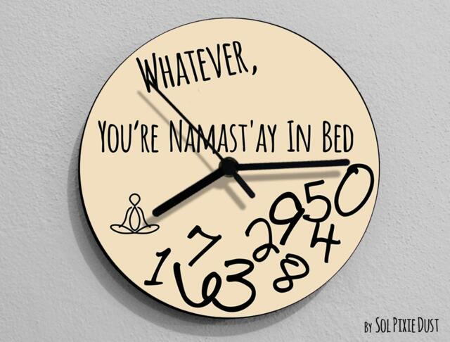Whatever, You're Namast'ay in Bed/Round Beige - Wall Clock - image 1