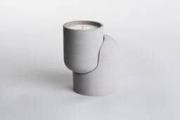 Duo Gray Organic Concrete Candle - Essential Oils Beton Hand Crafted Vegan Reusable Container Eco Friendly Aromatherapy - thumbnail 1