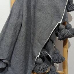 Moroccan Blankets, Pom Blanket, Woven Throws Blanket, Tassels Blanket, Cotton Bed Spread, King Cover - thumbnail 3