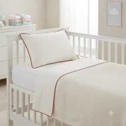 Lace Or Piping Trim Cot Sheet Set - Handmade Baby Bedding - thumbnail 3