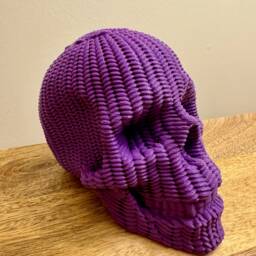 3D Printed Knitted Skull Art Decor Pla Plastic Human - thumbnail 3
