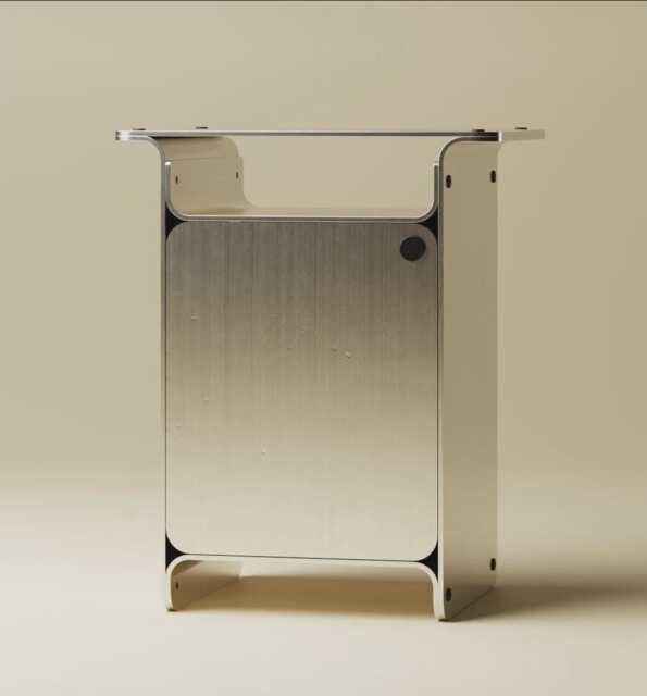 Aluminum Bedside Table With Hidden Storage - image 1