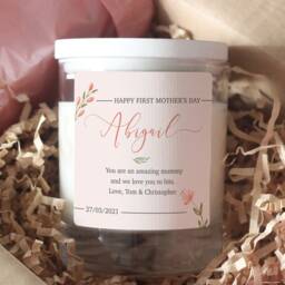 First Mothers Day Gift, New Mum Personalised Candle, Time Mother's Custom Gift For - thumbnail 2