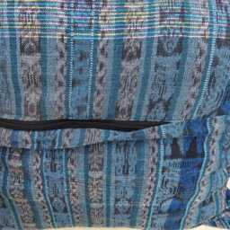 Guatemalan Huipil Cushion Cover - Green Rose & Butterfly Textile Pillow - thumbnail 4