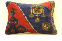 Throw Lumbar Rug Pillow, 14x20 in - 35x50 cm Boho Pillowcover Kilim Cushion Cover, Tribal Pillow 4Bef-488