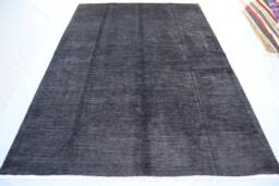 6x8 Black Gabbeh Area Rug - Modern Afghan Hand Knotted Veg Dyes Soft Wool Rug For Living Room - Office Rug Oriental Boho Contemporary - thumbnail 1