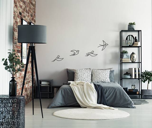 Metal Birds Wall Art Scandinavian Minimalist Decor, Set Of 4 - image 1