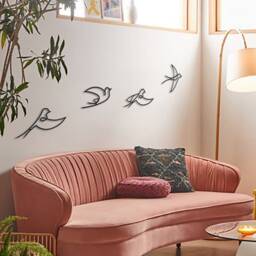 Metal Birds Wall Art Scandinavian Minimalist Decor, Set Of 4 - thumbnail 2