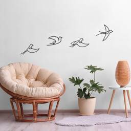 Metal Birds Wall Art Scandinavian Minimalist Decor, Set Of 4 - thumbnail 3