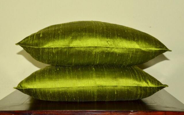Apple Green Dupioni Pure Silk Cushion Cover/Code 36 12x12, 12x16, 12x20, 14x20, 14x24, 16x16, 18x18, 20x20, 22x22, 24x24 &26x26 - image 1