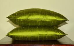 Apple Green Dupioni Pure Silk Cushion Cover/Code 36 12x12, 12x16, 12x20, 14x20, 14x24, 16x16, 18x18, 20x20, 22x22, 24x24 &26x26
