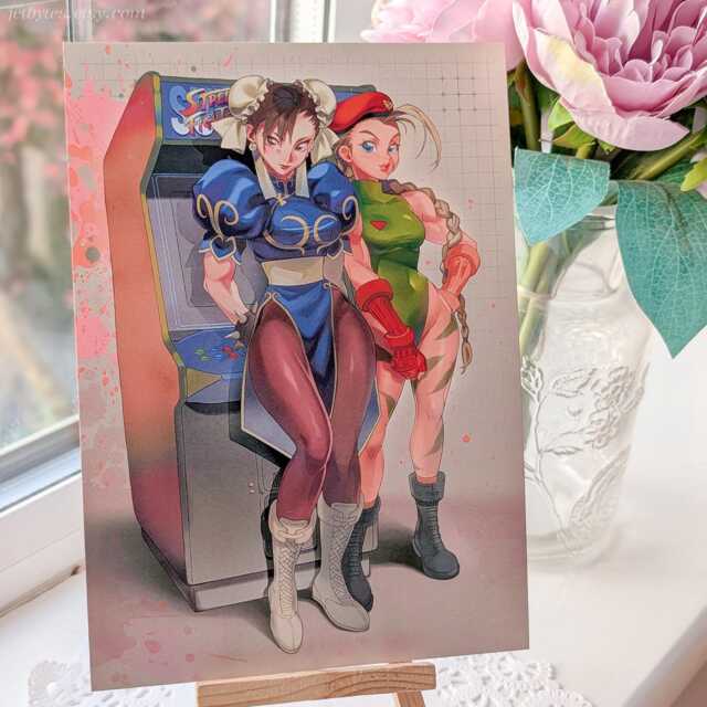 Cammy Chun-Li Streetfighter 2 Turbo Poster A4/A5 Art Print, Sf2, Sf6, Fighting Games, Retro Gaming - image 1