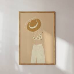 Poster Set Summer Girl & Shell Illustration/Art Print Minimalist Italy, Beige - thumbnail 2