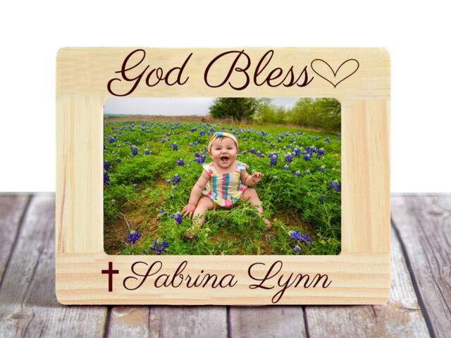 Personalized Baptism Picture Frame Engraved Gift For Goddaughter - image 1