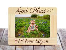 Personalized Baptism Picture Frame Engraved Gift For Goddaughter