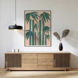 Bamboo Botanical Print, Japanese Wall Art, Green Plant Poster, Nature Illustration, Zen Garden Decor - thumbnail 3
