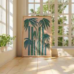 Bamboo Botanical Print, Japanese Wall Art, Green Plant Poster, Nature Illustration, Zen Garden Decor - thumbnail 4