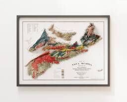 Geological Map Of Nova Scotia - C.1903 - Vintage Shaded Relief - thumbnail 1