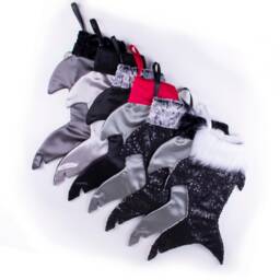 Shark Tail Christmas Stocking, Shiny, Fur, I Believe in Mermaids