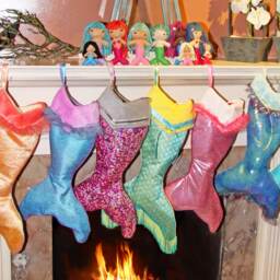 Shark Tail Christmas Stocking, Shiny, Fur, I Believe in Mermaids - thumbnail 3