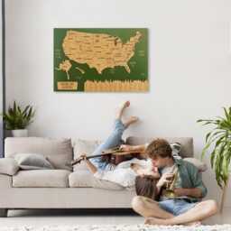 National Park Push Pin Map Apartment Decor, United States Travel 5Th Anniversary Gift, Usa Wooden Wall Art Retirement Gift - thumbnail 3