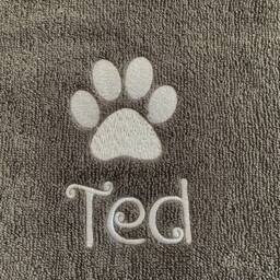 Personalised Paw Print Towel Custom Embroidered Pet Gift - thumbnail 2