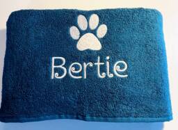 Personalised Paw Print Towel Custom Embroidered Pet Gift