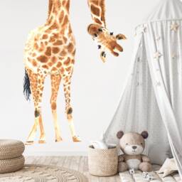 Safari Nursery Wall Decal Giraffe - Animal Watercolor Sticker Boy Girl Home Decoration - thumbnail 2