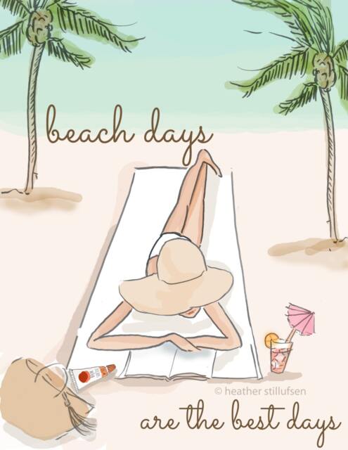Beach House Art - Wall For Women Days Are The Best Print Digital - image 1