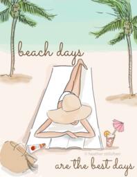 Beach House Art - Wall For Women Days Are The Best Print Digital - thumbnail 1
