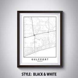 Gulfport, Ms Map Art Print Vintage Style Travel Poster - thumbnail 2