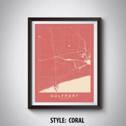 Gulfport, Ms Map Art Print Vintage Style Travel Poster - thumbnail 3