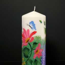 Texas Blue Bonnets Hand Painted Candle, Wildflowers, , Lupins, Lupine - thumbnail 3