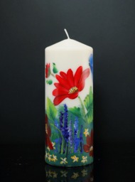 Texas Blue Bonnets Hand Painted Candle, Wildflowers, , Lupins, Lupine - thumbnail 1