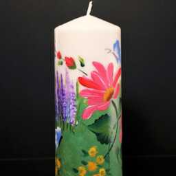 Texas Blue Bonnets Hand Painted Candle, Wildflowers, , Lupins, Lupine - thumbnail 2
