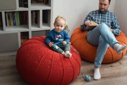 Bean Bag Chair Adult, Pumpkin Pillow, Filled, Ready To Use