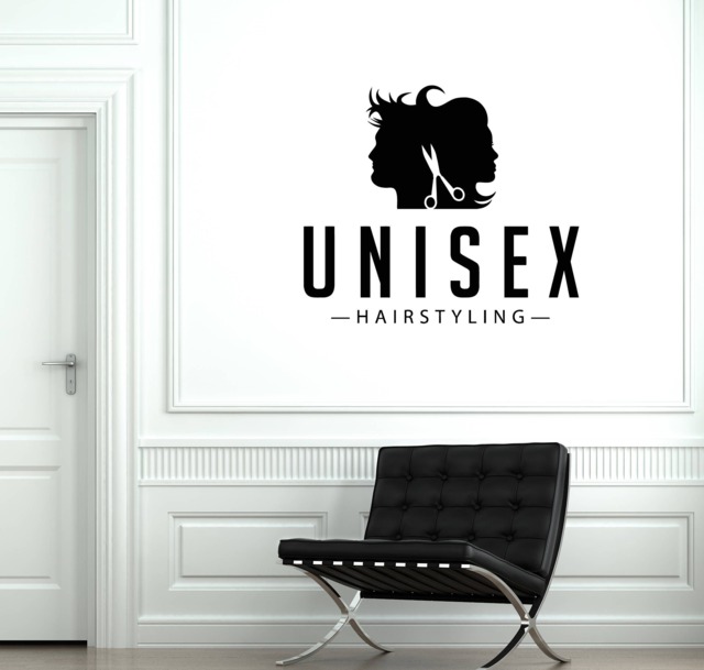 Unisex Hairstyling Vinyl Wall Decal Hair Salon Hairdresser Stylist Art Stickers Mural - #2661Di - image 1