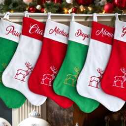 Personalized Christmas Stocking, Embroidered Family Stocking With Name, Gift, Monogram Stocking, Boho