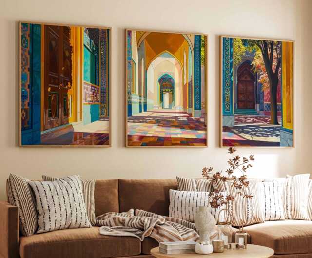 Set Of 3 Tehran Posters, Iranian Travel Prints, Art, Islamic Wall Decor, Muslim Gift, Gift - image 1