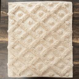 Handmade Cotton Rug Carpet Area Rug , Textured Navy & Off White - Therugbasket - thumbnail 4
