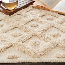Handmade Cotton Rug Carpet Area Rug , Textured Navy & Off White - Therugbasket - thumbnail 3