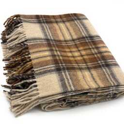 Soft Wool Tartan Blanket - 70x60 Inches Soft, Warm & Timeless Stewart Natural Dress - thumbnail 2