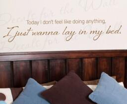 Today I Dont Feel Like Doing Anything Just Wanna Lay Bed Relax Vacation Lazy Guest Room Wall Decal Vinyl Quote Sticker Art Decor Saying A69 - thumbnail 1