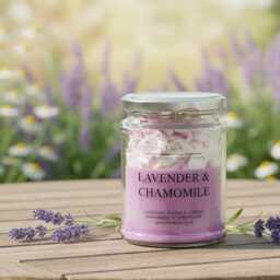 Lavender Chamomile Candle Handmade Jam Jar Candle - 50 Hour Burn - thumbnail 1
