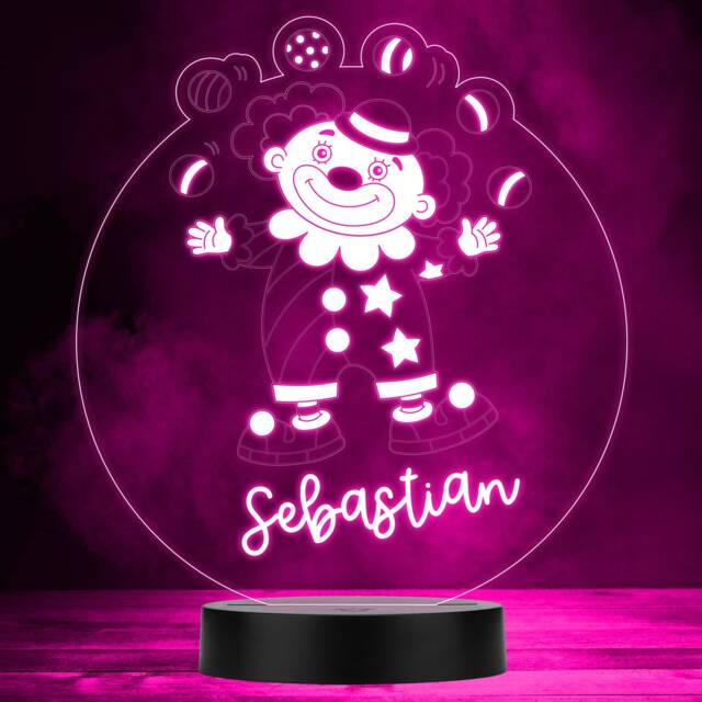 Clown Juggling Balls Stars Multicolour Personalised Gift Led Lamp Night Light - Bedroom - image 1