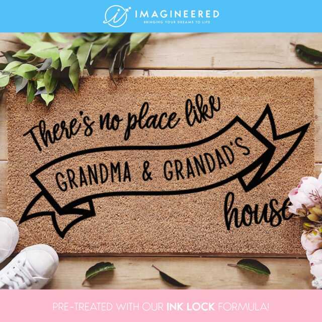 No Place Like Home Doormat - Grand Parent Door Mat Personalized Grandparent Gift Ideas Funny Family Gifts Decor - image 1